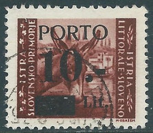 1945 OCCUP. JUGOSLAVA LITORALE SLOVENO USATO SEGNATASSE 10 SU 50 CENT T. I - P20 - Yugoslavian Occ.: Slovenian Shore