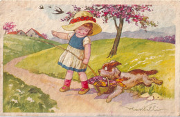 CASTELLI Petite Fille Et Chien Poisson - Castelli