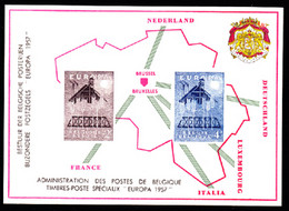 BELGIUM(1957) Grain. Factory. Collective Proof (LX25) On Commemorative Card. Scott Nos 512-3, Yvert Nos 1025-6. French - Luxuskleinbögen [LX]
