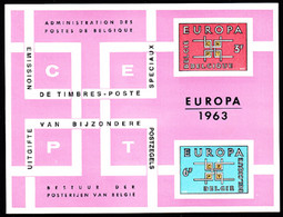 BELGIUM(1963) "CEPT". Scott Nos 598-9. Yvert Nos 1260-1. Europa Issue. Deluxe Proof (LX42). - Luxuskleinbögen [LX]
