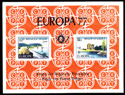 BELGIUM(1977) Gileppe Dam. Yser War Memorial. Scott Nos 985-6. Yvert Nos 1848-9. EUROPA Issue. Deluxe Proof (LX66). - Feuillets De Luxe [LX]