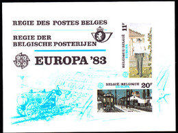 BELGIUM(1983) Paintings By Delvaux. Scott Nos 1144-5. Yvert Nos 2091-2. EUROPA Issue. Deluxe Proof (LX72). - Luxevelletjes [LX]