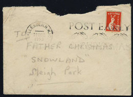 GREAT BRITAIN(1953) Rabbit. Miniature Envelope Franked With 2-1/2 TOYLAND POST Stamp Showing Picture Of A Rabbit - Cinderellas