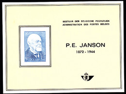 BELGIUM(1967) P.E. Janson. Deluxe Proof (LX49). Scott No 685, Yvert No 1414. - Feuillets De Luxe [LX]