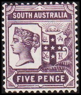 1894-1906. SOUTH AUSTRALIA.  FIVE PENCE VICTORIA. Hinged.. (MICHEL 77) - JF512434 - Neufs