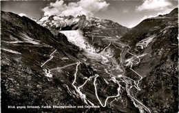 Blick Gegen Grimsel, Furka, Rhonegletscher Und Galenstock (37405) - Lens