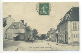 CPA 18 CULAN - Rues Principales - Hôtel Du Viaduc - Animation, Attelage - Culan