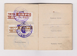 Bulgaria Bulgarian 1976/77 Hunting Permit Ticket ID Booklet W/Rare Fiscal Revenues Stamps (34224) - Lettres & Documents