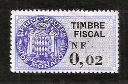 TIMBRES FISCAUX DE MONACO SERIE UNIFIEE N°16  0NF02 Violet,  Neuf - Revenue