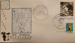 P) 1990 ARGENTINA, COVER, MAP ANTARCTICA BASE ESPERANZA, INVESTIGATIONS PETREL PAINTED-SIMPLE LETTER STAMP, XF - Sonstige & Ohne Zuordnung