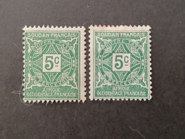 AOF AFRICA OCCIDENTALE FRANCESE COLONIE FRANCE SOUDAN 1931 TAXE CHIFFRE MNH - MNHL - Sud-Soudan