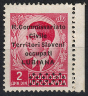 LUBIANA 1941 Ljubljana Slovenia Italy Yugoslavia R. Commissariato Overprint WW2 Occupation 2 Din Sassone 22 King Peter - Ljubljana