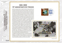2020  " 75 ANS DE L'UNESCO " Sur Feuillet CEF 1er Jour Sur Soie  N° YT SERV 179. Parfait état FDC (N° 105) - 2020-…