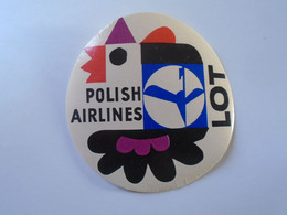 D186776  LOT - Polish Airlines - Original Airline Vintage Luggage   Label Ca1960's Etiquette Valise - Étiquettes à Bagages
