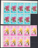 Grenada 1972 Surcharges, Mint No Hinge, Blocks Of 9, Sc# ,SG 497-500 - Grenada (...-1974)