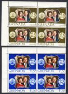 Grenada 1972 25th Silver Wedding Anniv., Mint No Hinge, Blocks Of 4, Sc# ,SG - Grenada (...-1974)