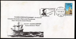 ROMANIA(1997) Debussy. Illustrated Cancel On Envelope With Thematic Cachet. Symphonic Poem "La Mer." - Postmark Collection