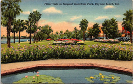 Florida Daytona Beach Floral Vista In Tropical Waterfront Park Curteich - Daytona