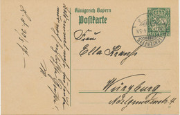 BAYERN ORTSSTEMPEL LICHTENFELS K2 1917 Auf 7 ½ Pf Wappen GA - Postal  Stationery