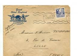 SUEDE Goteborg 1947 - 30. Alfred Nobel Seul Sur Lettre à En Tête Grand Hôtel Haglund, Pour La France - Altri & Non Classificati
