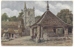 The Church & Cross Castle Combe By A R Quinton - Unused - J Salmon 1579 - Quinton, AR