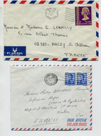 HONG KONG 1963/ 1979 - 2 Lettres Avec Affranchissement Sur Lettre Par Avion - Autres & Non Classés