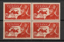 FEZZAN - 1949 - N°Yv. 53 - Général Leclerc 50f Rouge - Bloc De 4 - Neuf Luxe ** / MNH / Postfrisch - Neufs