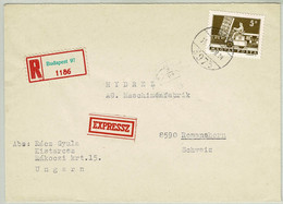 Ungarn / Magyar Posta 1968, Brief Einschreiben/Express Budapest - Romanshorn (Schweiz), Eisenbahn/Chemin De Fer/Railway - Covers & Documents