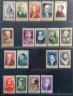 945-950+1027-1032+1066-1071 NEUF SANS CHARNIÉRE** LUXE=280€,1953+1955+1956 Serie Personnages Célébres (France Renoir MNH - Neufs