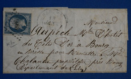 U16 FRANCE BELLE LETTRE 1855 MARCHEM POUR CHALANTU + N 10 . +AFFRANCHISSEMENT INTERESSANT - 1852 Louis-Napoléon