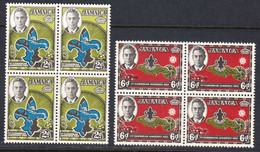 Jamaica 1952 1st Caribbean Scout Jamboree, Mint No Hinge, Blocks Of 4, Sc# ,SG 151-152 - Jamaïque (...-1961)