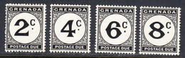 Grenada 1952 Postage Due, Mint Mounted, Sc# ,SG D15-D18 - Grenada (...-1974)