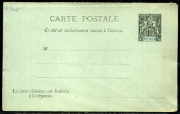 Bénin Entier Postal Avec Réponse Payée, 10c Groupe - Brieven En Documenten