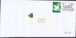 Denmark SYDJYLLANDS POSTCENTER 2005 Cover Brief SKJERN Christmas Seal Swan Bird Vogel Oiseau Seals Robbe Stamp Herz - Brieven En Documenten