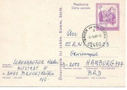 1948z: Postkarte 1981 Mit Stempel 2460 Bruck An Der Leitha Nach Hamburg Gelaufen - Bruck An Der Leitha
