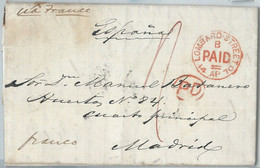 69222 - CUBA - POSTAL HISTORY -  COVER From MATANZAS To MADRID Spain 1870 - Prefilatelia