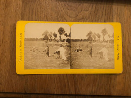 Le Jeu De Saute Mouton * Saute-mouton * Scènes Animées * Jeux Enfants * Photo Stéréo Ancienne - Autres & Non Classés