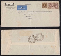 Great Britain 1936 AIR FRANCE Airmail Cover 2Sh 6P + 1Sh LONDON To SAO PAULO Brazil Pirelli Advertising - Briefe U. Dokumente