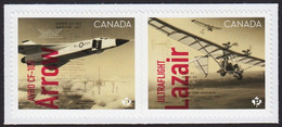 Qc. MILITARY JET AVRO Canada CF-105 ARROW = ULTRAFLIGHT = Pair From BK= Canadians In Flight = MNH Canada 2019 Sc #3175-6 - Nuevos