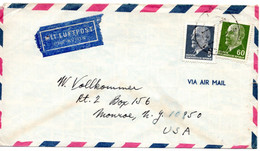 55890 - DDR - 1966 - 60Pfg. Ulbricht MiF A. LpBf. SAALFELD -> Monroe, NY (USA) - Lettres & Documents