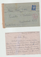 4761 Lettre 1943 WW2 Censure Zensur Censored Pétain Cachet AE LAON PLATEAU Semilly Sous Laon Dorn Emsdetten Westphalen - Kriegsmarken