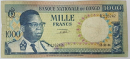 Congo Democratic Republic Zaire 1000 Francs 1961 P-8 VF - Democratische Republiek Congo & Zaire