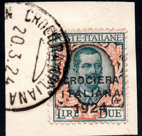 567.ITALY 1924 CROCIERA ITALIANA 2 L. SASSONE 168,SC.174G ON FRAGMENT - Usados