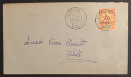 Océanie TAHITI Lettre 1903 N°32 Type I Obl De Papeete Pour En Ville TTB - Lettres & Documents