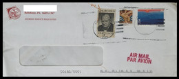 165.USA USED AIRMAIL WINDOW ENVELOPE COVER  TO INDIA WITH STAMPS ,CHURCHILL. - 2001-10