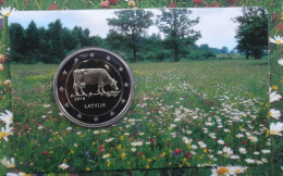 COINCARD COW, KUH, Mucca 2016 LETTLAND Latvia Gedenkmünze COIN 2 €  BU - Lettonia