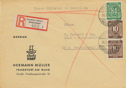 ALLIIERTE BESETZUNG 1948 K2 „FRANKFURT / HEDDERNHEIM“ U Dto. R-Zettel U M Schreibmaschine: „Durch Eilboten Zu Bestellen" - Sonstige & Ohne Zuordnung