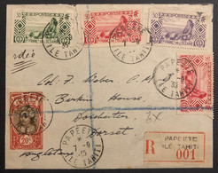 Océanie Lettre Recommandée TAHITI 1935 N°93, 99, 106 X2 & 69 Oblitérés De Papeete Pour Dorchester Angleterre TTB - Briefe U. Dokumente