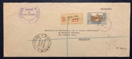 Océanie Lettre Recommandée Du Cabinet Du Gouverneur TAHITI 1943 N°141 Dateur De Papeete Pour Washington + Censure TTB - Storia Postale