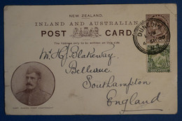 AK5 NEW ZEALAND BELLE CARTE  1900 DUNEDIN POUR SOUTHAMPTON  ENGLAND++++ + AFFRANCH. PLAISANT - Covers & Documents